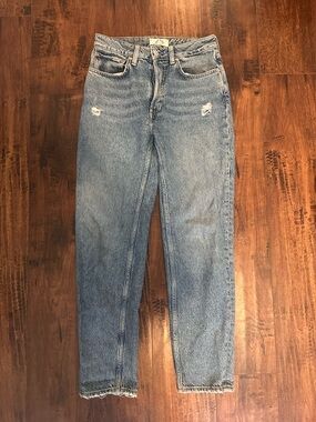 We the Free Mid-Rise Medium Wash Straight Leg Denim Jeans